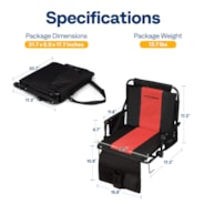 VIVOHOME Stadium Seats with Back Support and Cushion, 2 Pack Portable Bleacher Chairs with Cup Holder, Storage Bags and Shoulder Strap, Comfortable for Various Sports Events, Black and Red