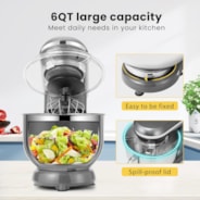 VIVOHOME Electric Stand Mixer 660W 10 Speed 6 Quart Gray