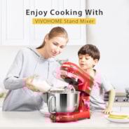 VIVOHOME Electric 10 Speed 6 Quart Tilt-Head Stand Mixer Red