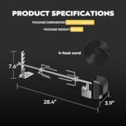 VIVOHOME 304 Stainless Steel Rotisserie Grill Kit with 120V 4W Motor