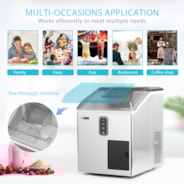 VIVOHOME 2 in 1 Electric Countertop Automatic Ice Maker and Shaver Machine with Self Cleaning Function 33lbs/Day