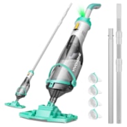 VIVOHOME Cordless Pool Vacuum with Telescopic & Extension Poles 9.12ft, 18.5 GPM Suction, 60-Min Run Time, Handheld Cleaner Rechargeable with Battery Indicator for Pools/Spas/Hot Tubs - Green