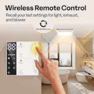 Bathroom Exhaust Fan with 1800W PTC Heater, Humidity Sensor & LED Light, Ceiling Mount Ventilation Fan, 160 CFM DC Motor, 3 Color Temperatures, Remote Control, Oscillating Louver