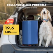 VIVOHOME 200L Collapsible Wagon 300lbs Heavy Duty Folding Utility Garden Cart Foldable Beach Wagons Large Capacity for Camping Picnic - Blue