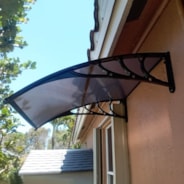 VIVOHOME Polycarbonate Window Door Awning Canopy Brown with Black Bracket 40 Inch x 40 Inch