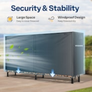 VIVOHOME 8ft Log Rack Cover, Heavy Duty 600D Oxford Outdoor Firewood Storage Cover with Zipper and Hook Loop Tape (Log Rack not Included)