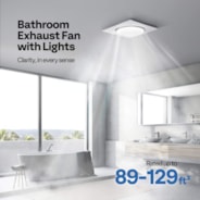 Autoflow Bathroom Exhaust Fan with Light & Humidity Sensor (30-110-160CFM) - 2700K/4000K/5700K & Energy Efficient EC Motor, Constant Airflow (Install Kit, 4-in Duct)