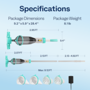 VIVOHOME Cordless Pool Vacuum with Telescopic & Extension Poles 9.12ft, 18.5 GPM Suction, 60-Min Run Time, Handheld Cleaner Rechargeable with Battery Indicator for Pools/Spas/Hot Tubs - Green