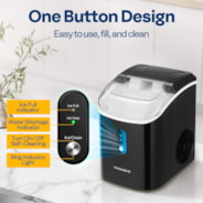 VIVOHOME Countertop Nugget Ice Maker Machine With Hand Scoop 10 Ice Bags 33lbs/Day,Black