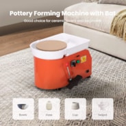 VIVOHOME 11Inch 28CM Electric Pottery Throwing Wheel with Bat Pin Holes, Ceramic Clay Wheel with Foot Pedal and Detachable Basin