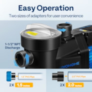 VIVOHOME 2.5 HP Powerful Self Primming 8880 GPH Swimming Pool Pump w/Timer for inground Pool 1.5" & 2.0'' PVC Pipe Fittings 230V Energy Saving w/Strainer Basket