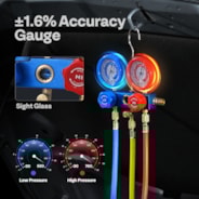 VIVOHOME 110V 1/3 HP 4CFM Single Stage Rotary Vane Air Vacuum Pump and R134a AC Manifold Gauge Set Kit with Leak Detector Carry Bag for HVAC Air Conditioning Refrigeration Recharging ETL Listed