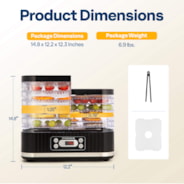 VIVOHOME Electric 5 Trays Food Dehydrator Machine with 72H Digital Timer and Temperature Control Black