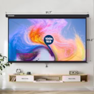 VIVOHOME 100 Inch Manual Pull Down Projector Screen, 16:9 HD Retractable Widescreen for Movie Home Theater Cinema Office Video Game, Black