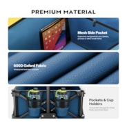 VIVOHOME 200L Collapsible Wagon 300lbs Heavy Duty Folding Utility Garden Cart Foldable Beach Wagons Large Capacity for Camping Picnic - Blue