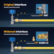 VIVOHOME R1234yf Self Sealing Can Tap Valve with Tank Adapter for 1/4" and 1/2" AC Charging Hoses