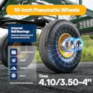 VIVOHOME Heavy Duty 880 Lbs Capacity Mesh Steel Garden Cart Folding Utility Wagon with Removable Sides and 4.10/3.50-4 inch Wheels (Green)