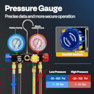 VIVOHOME 5CFM Single Stage HVAC Vacuum Pump And 4 Way AC Manifold Gauge Set Kit With Leak Detector