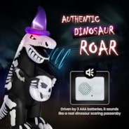 VIVOHOME 8ft Height Halloween Inflatable Lighted Skeleton Dinosaur with Flickering Red Eyes and Speaker Blow up Outdoor Lawn Yard Decoration