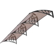 VIVOHOME Polycarbonate Window Door Awning Spliced Canopy Brown with Black Bracket 40 Inch x 120 Inch