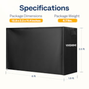 VIVOHOME 6ft Log Rack Cover, Heavy Duty 600D Oxford Outdoor Firewood Storage Cover with Zipper and Hook Loop Tape (Log Rack not Included)