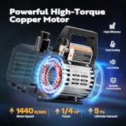 VIVOHOME 1/4 HP 3.5CFM Single Stage Rotary Vane Air Vacuum Pump and AC Manifold Gauge Set Kit with Thermometer