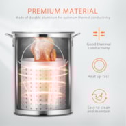VIVOHOME 30 Qt.Turkey Deep Fryer Pot with Injector Thermometer Kit