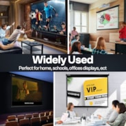 VIVOHOME 120 Inch Manual Pull Down Projector Screen, 1:1 HD Retractable Widescreen for Movie Home Theater Cinema Office Video Game, Black