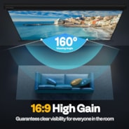 VIVOHOME 80 Inch Manual Pull Down Projector Screen, 16:9 HD Retractable Widescreen Matte for Movie Home Theater Cinema Office Video Game, Black