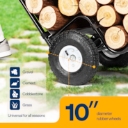 VIVOHOME Firewood Log Cart Carrier with Rubber Wheels and 600D Oxford Cloth, 250 LB Capacity Heavy Duty Steel Dolly Hauler, Rolling Wood Rack Storage Mover for Easy Transport Indoor Outdoor Use