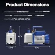 VIVOHOME HVAC Vacuum Pump 1/2HP 5 CFM for Air Conditioner Servicing Resin Degassing with Oil Bottles