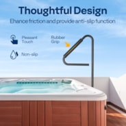 VIVOHOME 360 Rotatable Hot Tub Safety Handrail, Height Adjustable 34.7'' to 63'', Slide-Under Base Spa Step Handle 600 LBS Load/Rubber Sponge for Indoor Outdoor