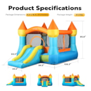 VIVOHOME Inflatable Bounce House Bouncer Jumping Castle with Slide 370W Air Blower for Kids Outdoor Backyard Indoor