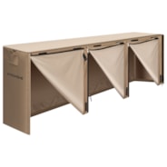 VIVOHOME 12ft Firewood Log Rack Cover, Heavy Duty 600D Oxford, Double Layer Outdoor Weather Resistant Fire Wood Storage Holder Cover with Zipper and Hook Loop Tape, Brown