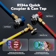 VIVOHOME 1/4 HP 3.5CFM Single Stage Rotary Vane Air Vacuum Pump and AC Manifold Gauge Set Kit with Thermometer