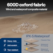 VIVOHOME 12ft Firewood Log Rack Cover, Heavy Duty 600D Oxford, Double Layer Outdoor Weather Resistant Fire Wood Storage Holder Cover with Zipper and Hook Loop Tape, Brown