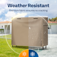 VIVOHOME 4ft Firewood Log Rack Cover, Heavy Duty 600D Oxford, Double Layer Outdoor Weather Resistant Fire Wood Storage Holder Cover with Zipper and Hook Loop Tape, Brown