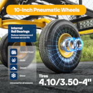 VIVOHOME Heavy Duty 880 Lbs Capacity Mesh Steel Garden Cart Folding Utility Wagon with Removable Sides and 4.10/3.50-4 inch Wheels (Black)