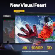 VIVOHOME 100 Inch Manual Pull Down Projector Screen, 16:9 HD Retractable Widescreen for Movie Home Theater Cinema Office Video Game, Black