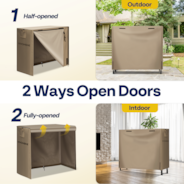 VIVOHOME 4ft Firewood Log Rack Cover, Heavy Duty 600D Oxford, Double Layer Outdoor Weather Resistant Fire Wood Storage Holder Cover with Zipper and Hook Loop Tape, Brown