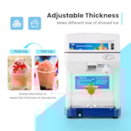 VIVOHOME Electric Ice Crusher Shaver Snow Cone Maker Machine 265lbs/hr for Home and Commercial Use Blue