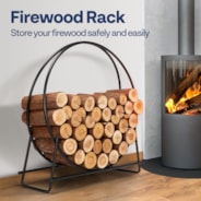 VIVOHOME 41 Inches Firewood Log Rack Hoop with Cover, Heavy Duty Solid Steel Fire Wood Storage Rack and Cover Set with Zipper, Round Log Holder Ring for Indoor Outdoor Patio Deck Porch