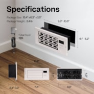 VIVOHOME 4'' x 10'' Opening Register Booster Fan with Adjustable Wind Direction Louver - 11.4" x 5.5" Vent Cover for Room, Floor, Wall - White