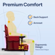 VIVOHOME 2 Pack Portable Stadium Seats with Back Support and Cushion Red