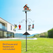 VIVOHOME 106 Inch Bird Feeder Pole, Heavy Duty Adjustable Bird House Stand Pole for Outdoor, Bird House Pole Mount Kit with 5 Prong