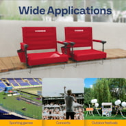 VIVOHOME 2 Pack Portable Stadium Seats with Back Support and Cushion Red