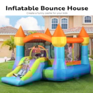 VIVOHOME Inflatable Bounce House Bouncer Jumping Castle with Slide 370W Air Blower for Kids Outdoor Backyard Indoor