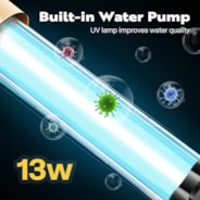 VIVOHOME 4-in-1 Pond Filter System Kits, 1370 GPH Water Pump with Filter, Fountain and 13W Light Combo for Ponds up to 2113 Gallons