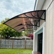 VIVOHOME Polycarbonate Window Door Awning Canopy Brown with Black Bracket 40 Inch x 120 Inch