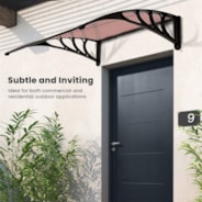 VIVOHOME Polycarbonate Window Door Awning Canopy Brown with Black Bracket 40 Inch x 160 Inch